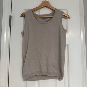PURE 100% Cashmere Cream Beige Sleeveless Tank Top